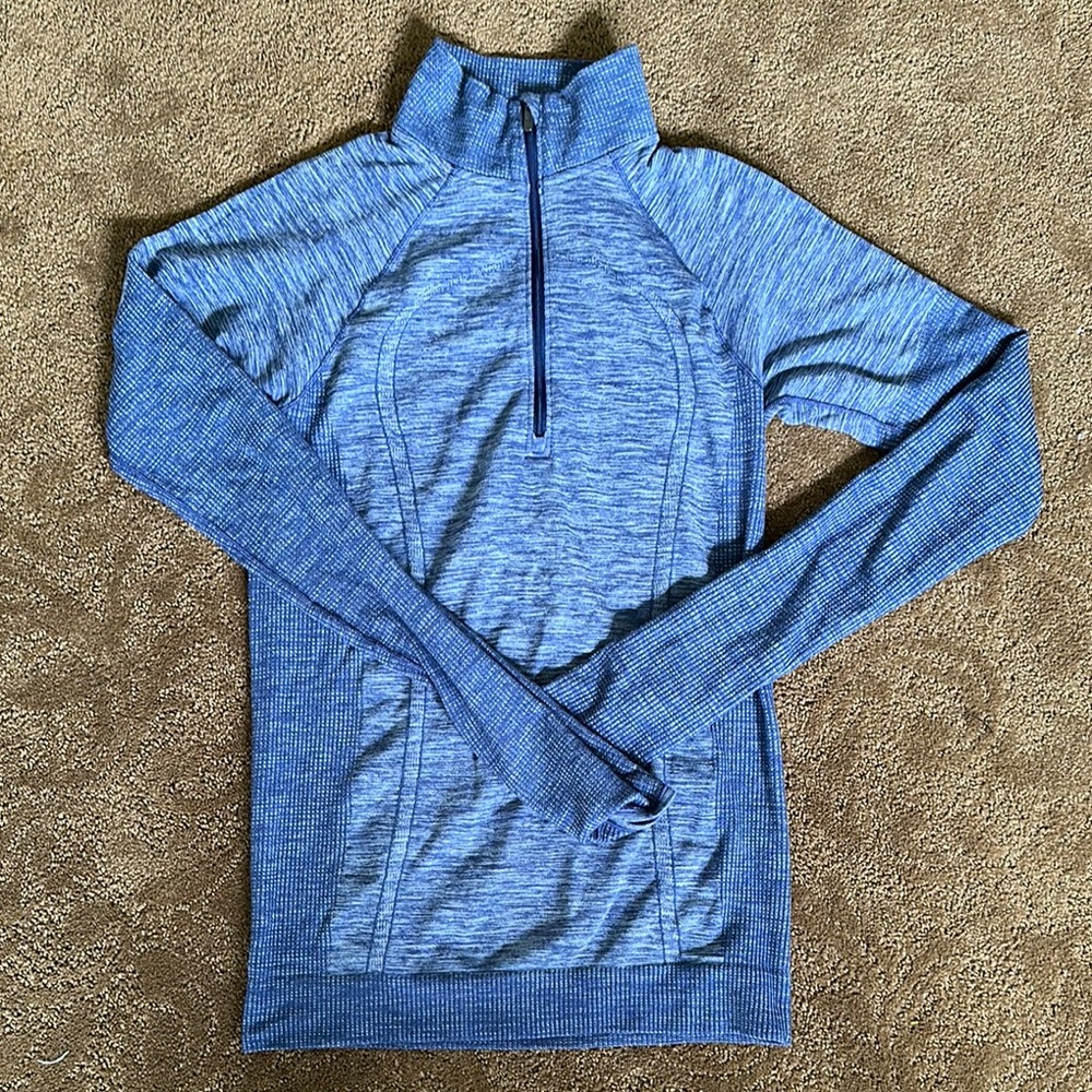 Women Lululemon Athletica Blue Zip Up Top Size 8